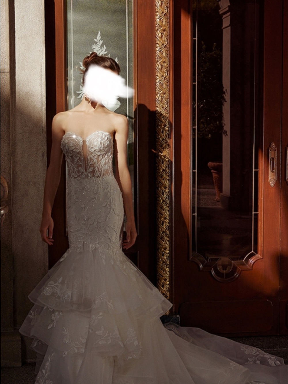 Elegant Justin Alexander White Mermaid Lace Wedding Dress NWT - Picture 9 of 15